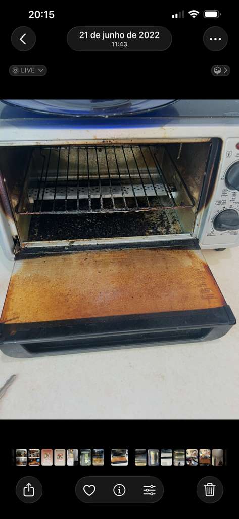 Toaster oven before cleaning